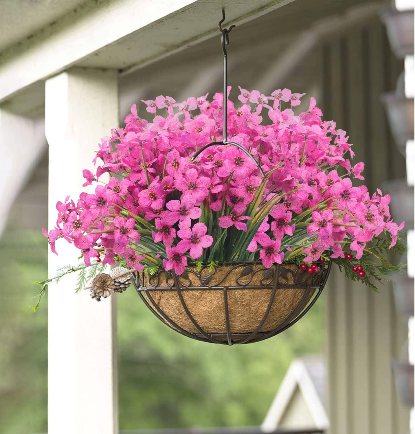 20 Bundles Artificial Flowers, Outdoor Indoor UV Resistant Fake Flowers No Fade Faux Plastic Plants Garden Porch Window Box Decoration