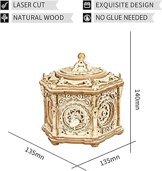 Amazon.com: ROKR 3D Wooden Puzzles Delicate Music Box, DIY