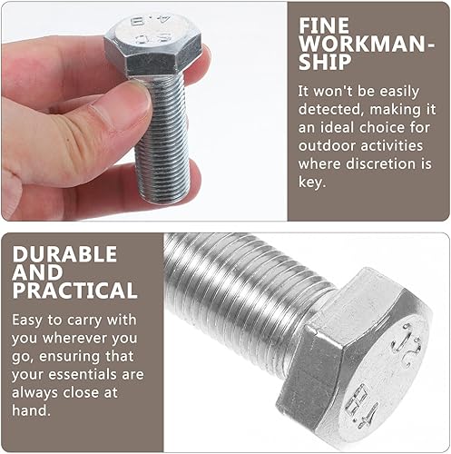 Miniatura 6 de Operitacx Desvío de pernos falsos, contenido oculto, joyería oculta, seguro, compartimento secreto para dinero en efectivo y objetos pequeños