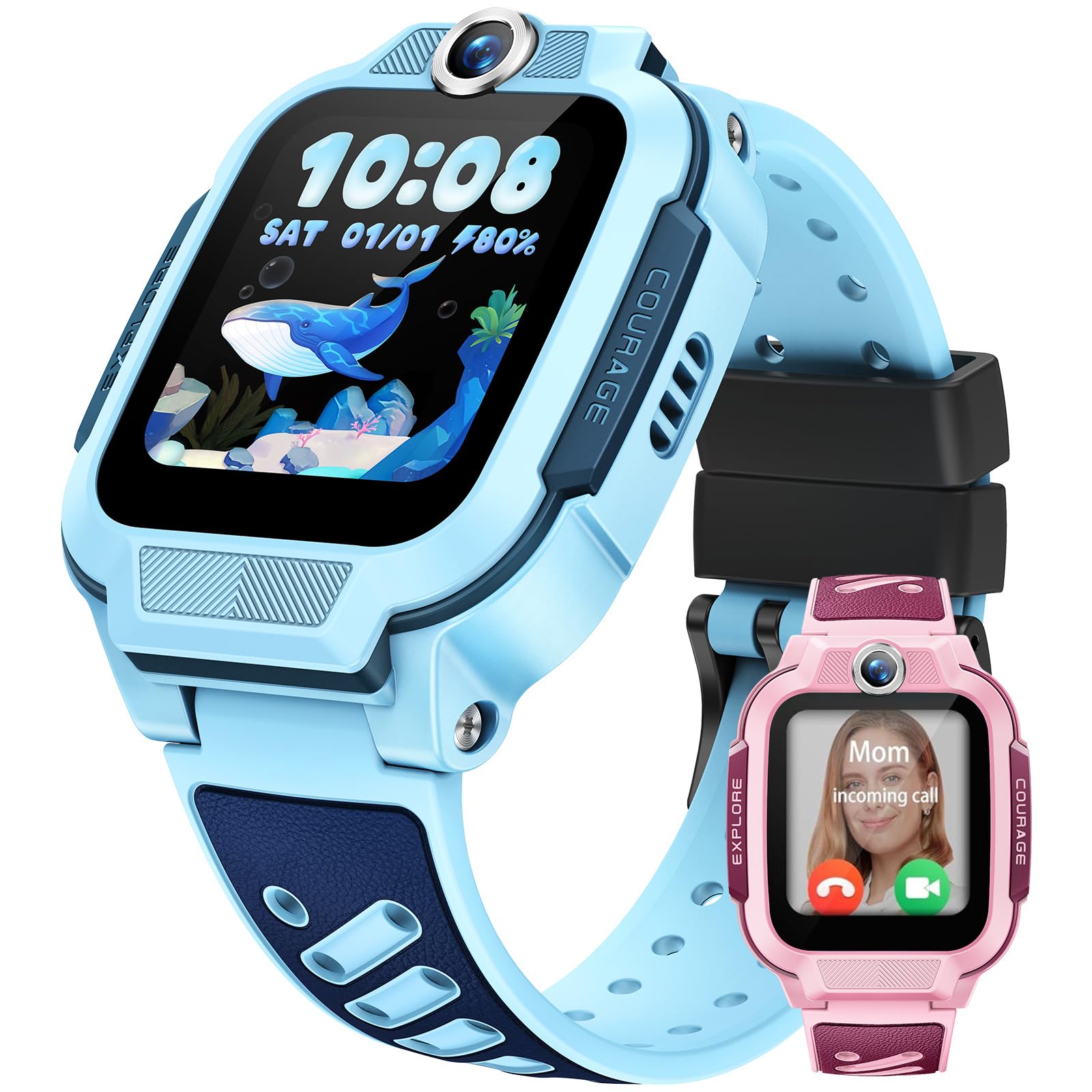 imoo Z3 Kinder-Smartwatch, 4G Sprachanruf, 1,5″ HD-Bildschirm, Wasserbeständig bis 20 m, 8 GB großer Speicher, Klassenmodus & Schlafmodus mit Zubehörset(Blau)