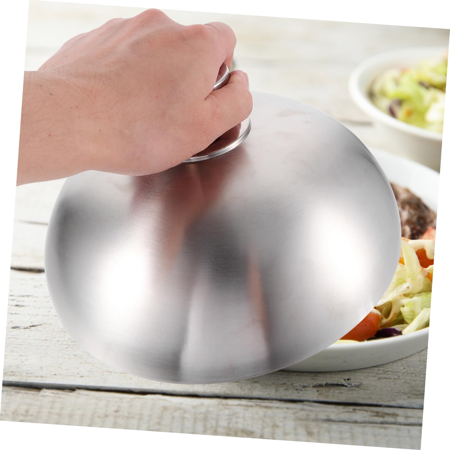 OUNONA 4 Pièces Couvercle de Protection Alimentaire Inoxydable Cloche pour Viande pour Cuisine Service de Plat Ronde Splash Argenté
