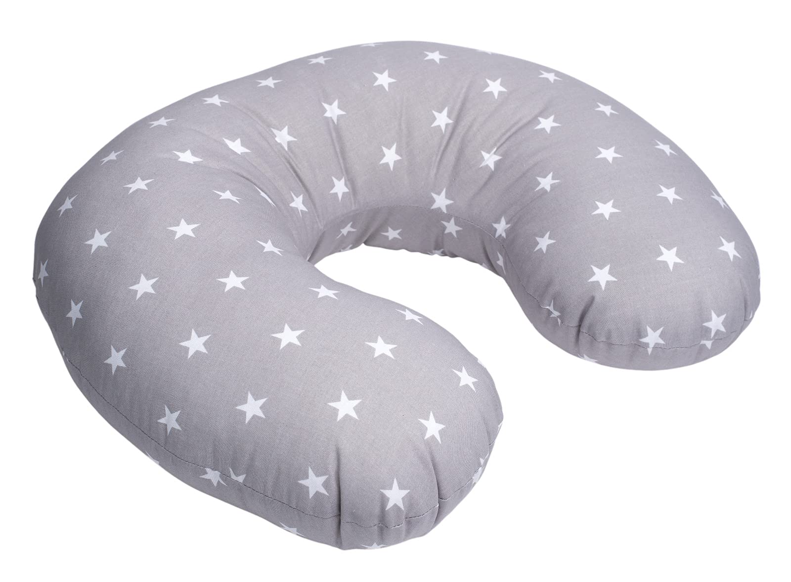 BREAST FEEDING MATERNITY NURSING PILLOW BABY SUPPORT AMAZING DESIGNS (Stars on grey)