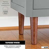 Vista 5 de Ilyapa Pies de madera para muebles, juego de 4 patas de repuesto cónicas marrones de 8 pulgadas para muebles, sofás, sillas, sofás biplazas