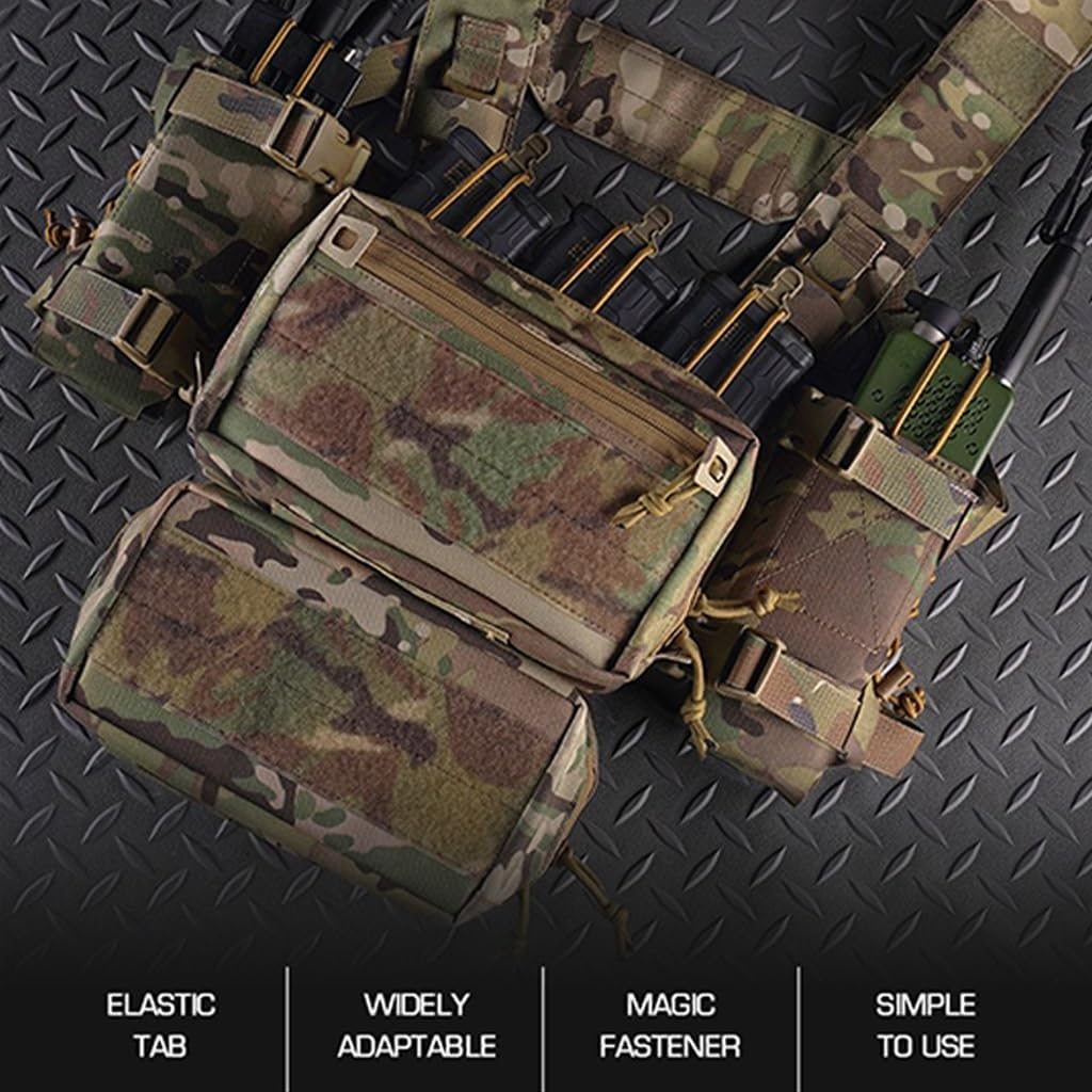 2PCS - Tactical Radio Pouch Holster Radio Cases, Universal Adjustable Radio Bag, Side Expansion with Hook and Loop Walkie Talkie Holder for AN/PRC148,152,163