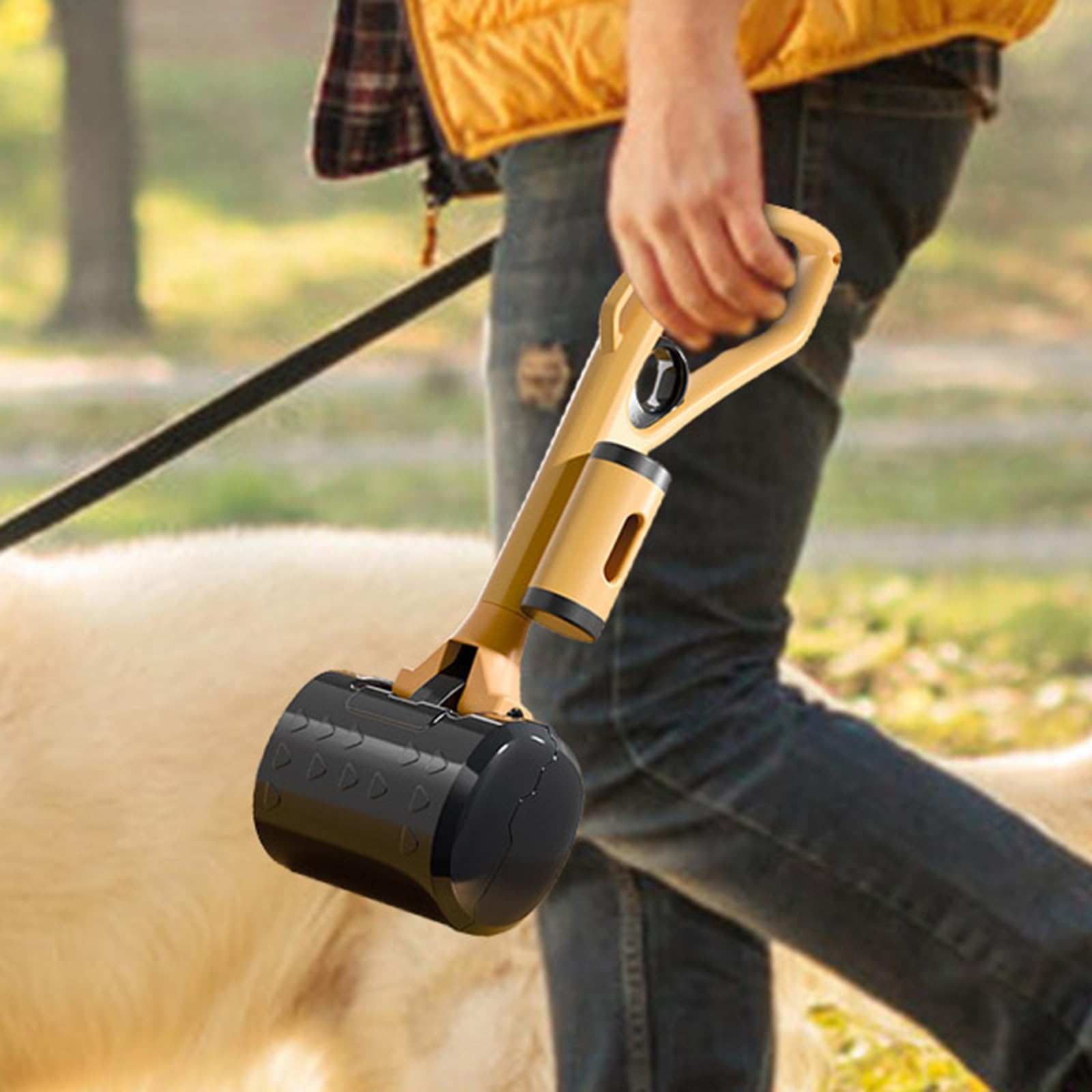 Ensemble de pelle à déjections canines portable avec poignée, ramasseur de déchets pour chiens et chats, comprend un distributeur de sacs à déjections canines et des sacs, ressort élastique pour