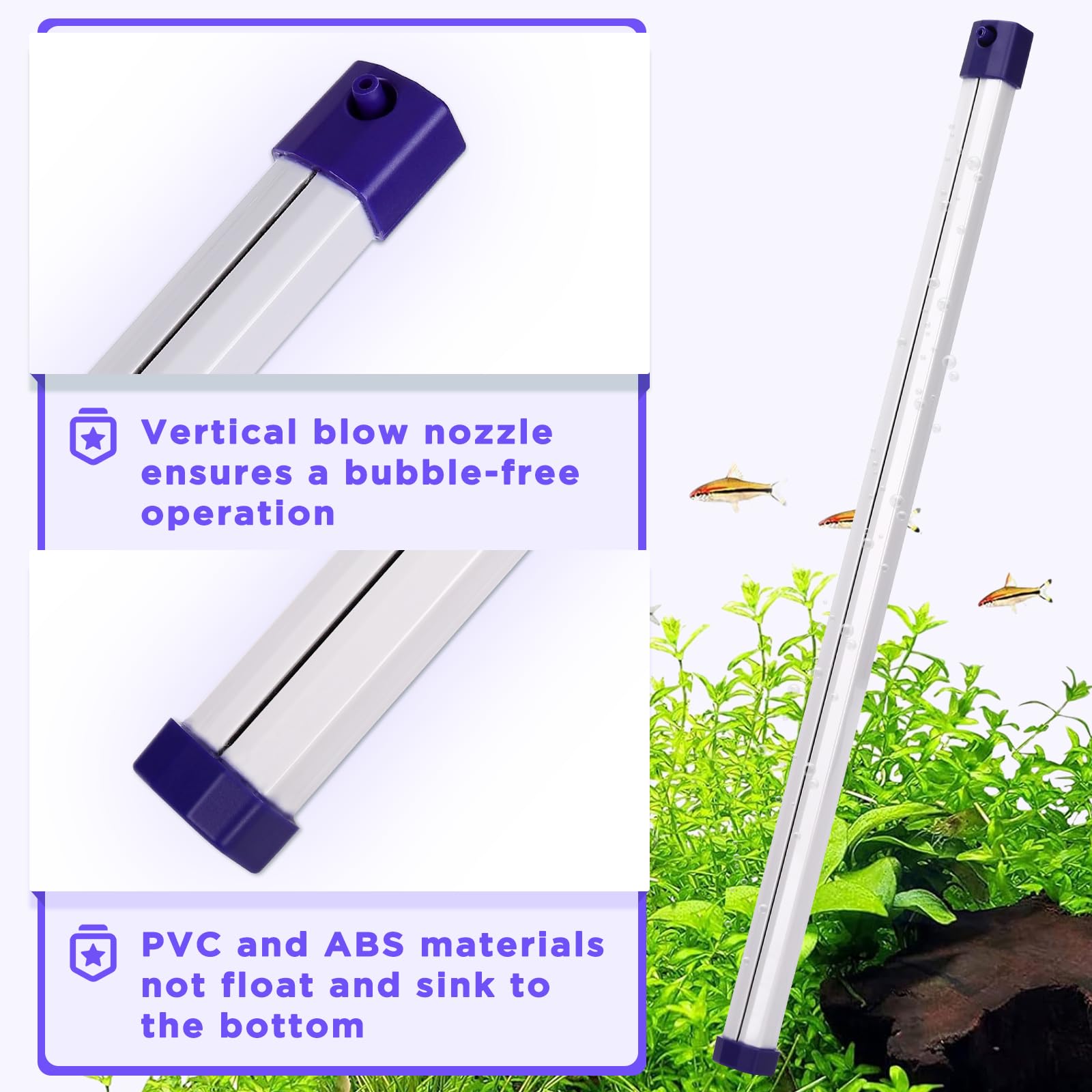 hygger Bubble akwarium Kamień powietrzny, dyfuzor powietrza do akwarium, 55 cm Bubbler do akwarium z wężem, dyfuzor powietrza do akwarium do słodkiej i słonej wody