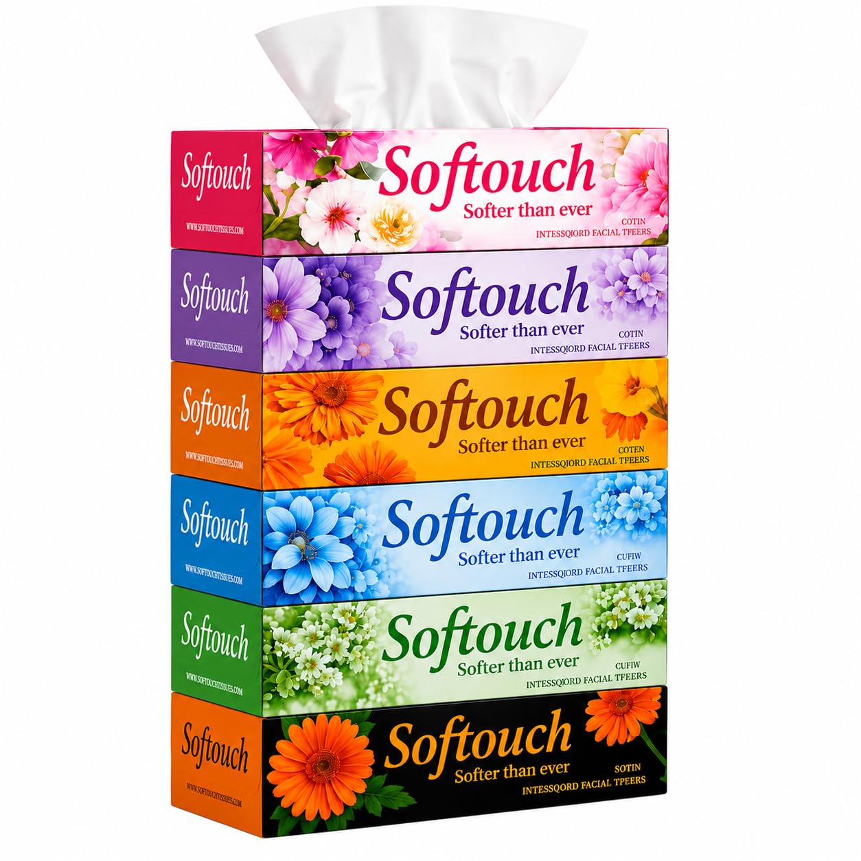 Softouch 2 Ply Face Tissue-100 Pulls Each Box (200 Sheets) Pack of 6-600-1200 sheets-image-16