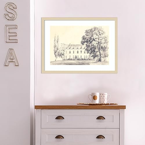 Miniatura 5 de Amanti Art Cuadro de pared enmarcado de madera de Country House by Wild Apple Portafolio (25 pulgadas de ancho x 19 pulgadas de alto), marco natural