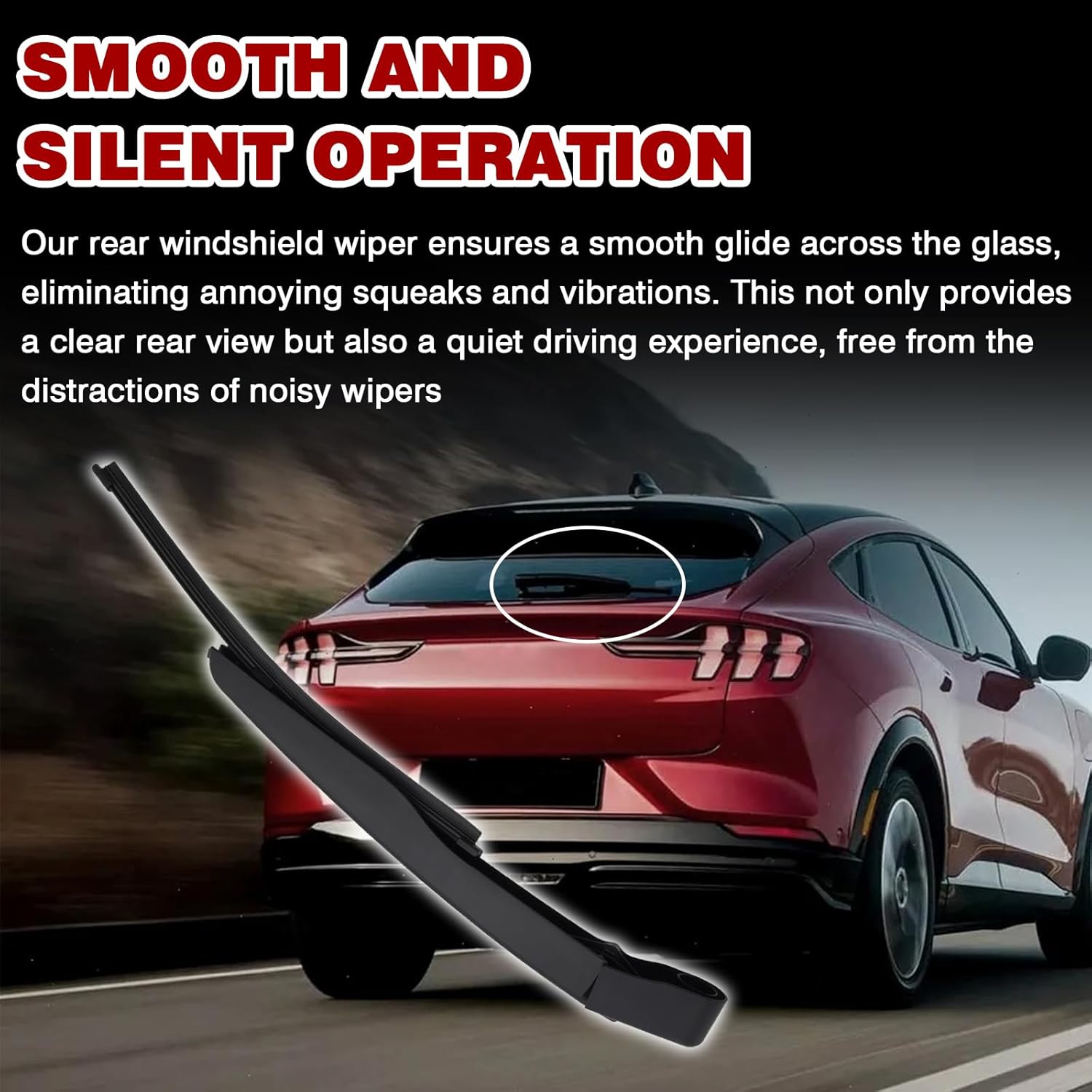 Rear Wiper Blade & Arm Compatible with Ford Mustang Mach E Mach-E 2021 2022 2023 2024 2025, California Route 1 First Edition GT Premium Select Rally Models Rear Back Windshield Wiper Blade Set