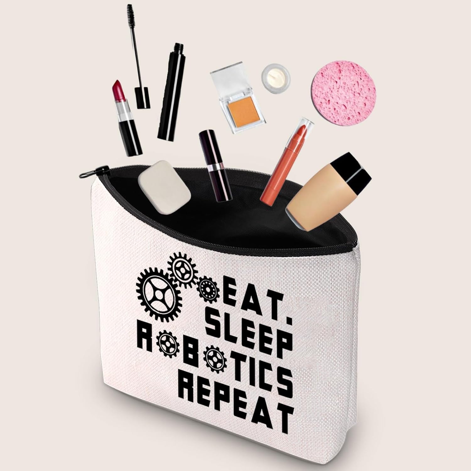 JXGZSO Robotics Expert Gift Engineer Cosmetic Bag Robotics Inspired Gift Eat Sleep Robotics Repeat Makeup Bag Engineering Gift - Image 3
