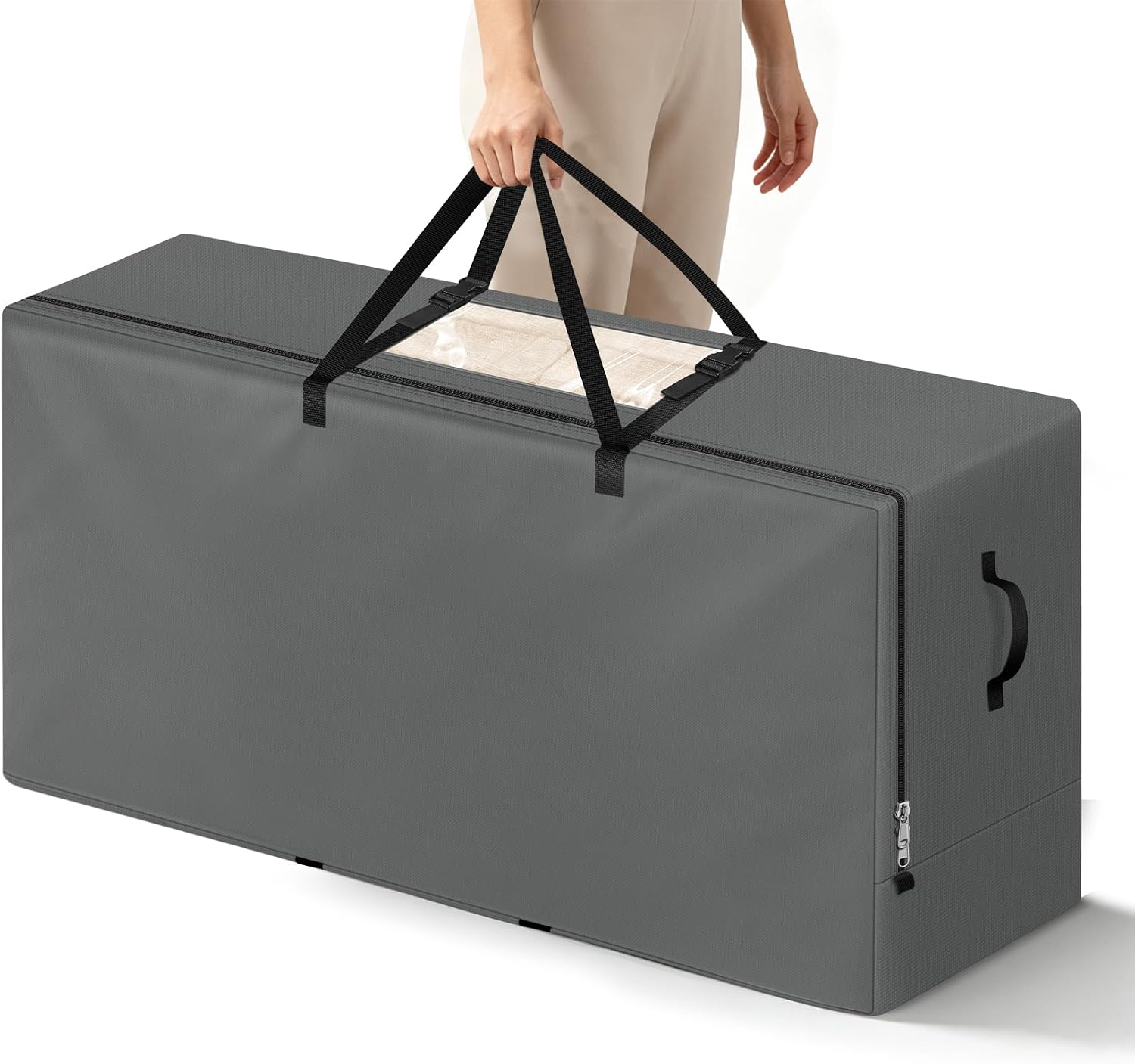 Cuddly Nest Folding Mattress Storage Bag Fits 4" Queen Mattress, Grey