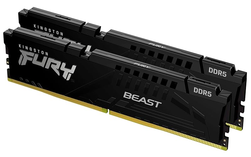 Kingston Fury Beast 64GB (2x32GB) 6000MT/s DDR5 CL40 Desktop Memory Kit of 2 | Intel XMP 3.0 | KF560C40BBK2-64