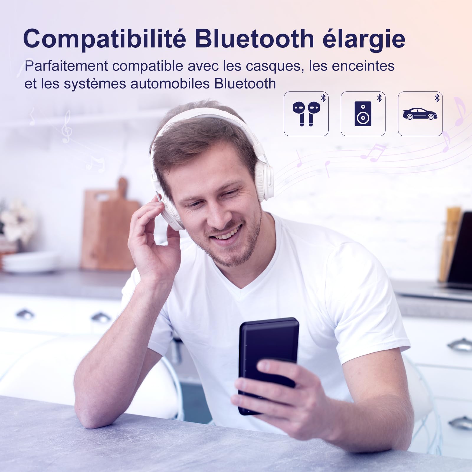 Lecteur MP3 80 Go Bluetooth WiFi 2000 mAh écran Tactile 4" Android Spotify Amazon Music Play Store