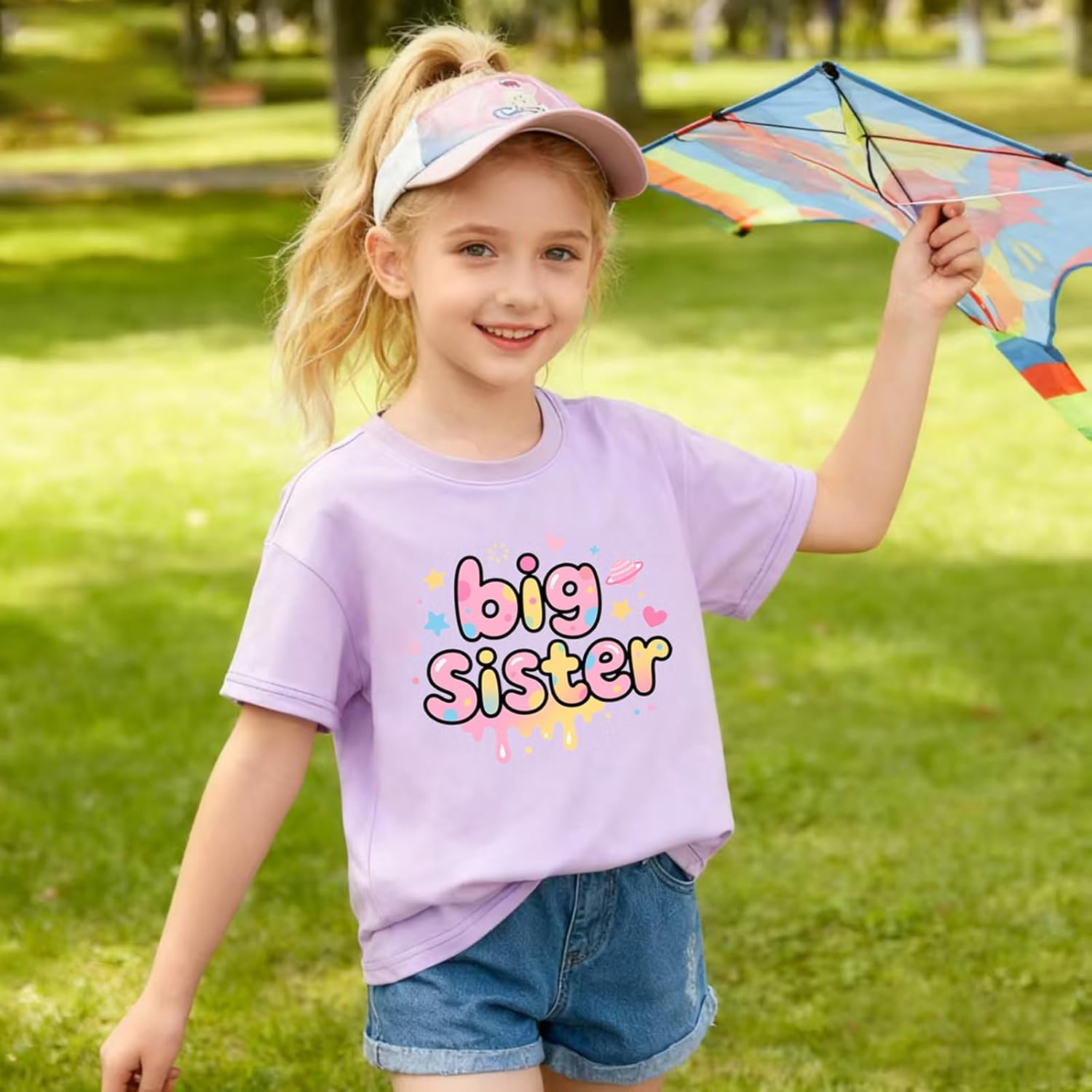 Big Sister Shirts for Girls Toddler Kids Announcement Outfit Promoted to Big Sis T-Shirt Short Sleeve Tees 2-8T - Image 6