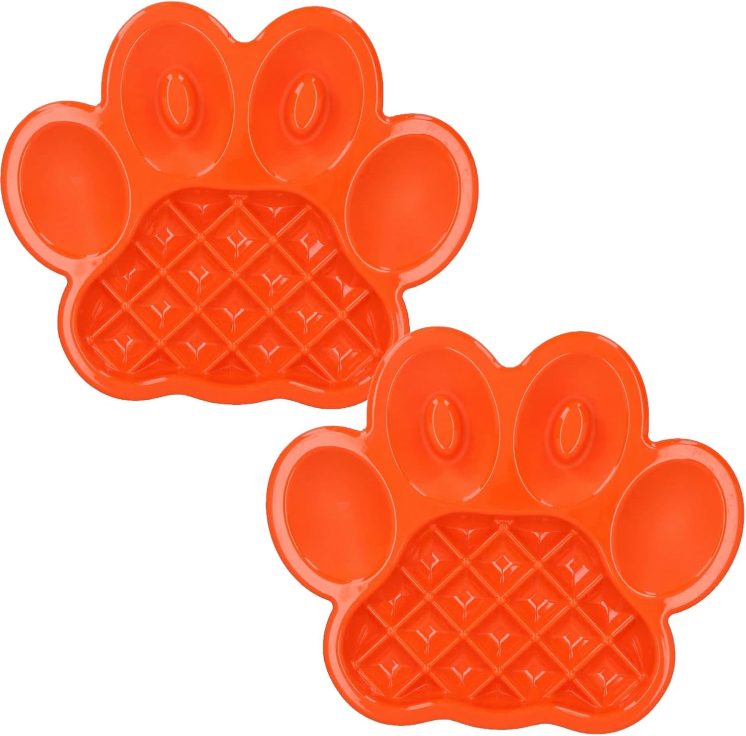 2PK Orange Interactive Dog Slow Feeder Food Accessories Control Fast Eating