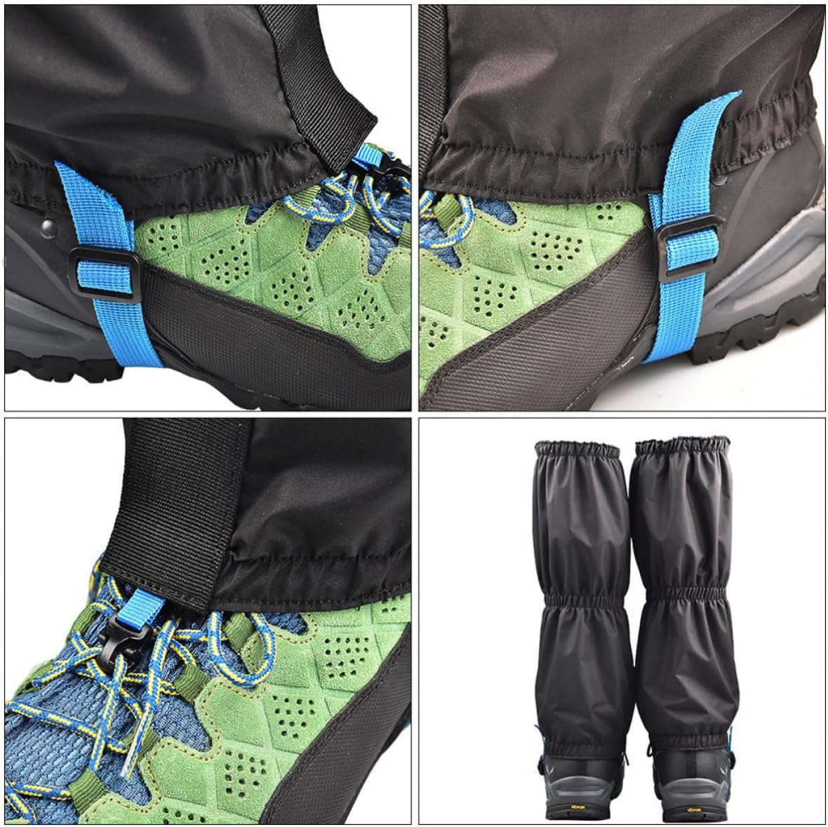 PRETYZOOM 2 Pairs Waterproof Nylon Hiking Gaiters for Pants and Shoes, Wear-Resistant Outdoor Gaiters Suitable for Hiking and Other Outdoor Activities