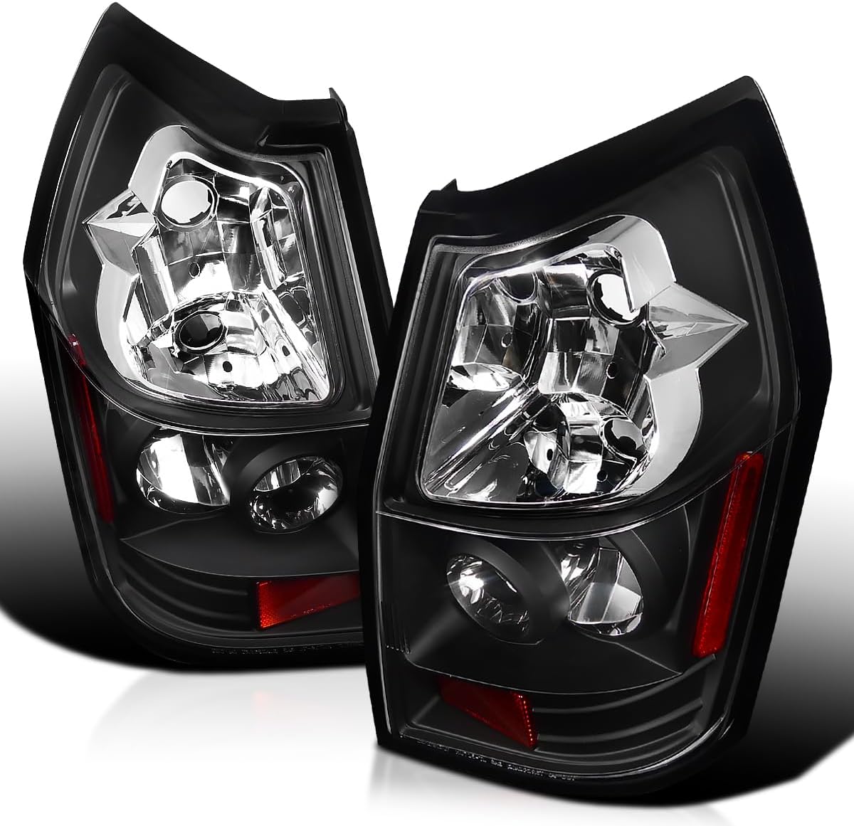 SPEC-D TUNING Black Tail Lights Compatible with 2005-2008 Dodge Magnum, Left + Right Pair Assembly