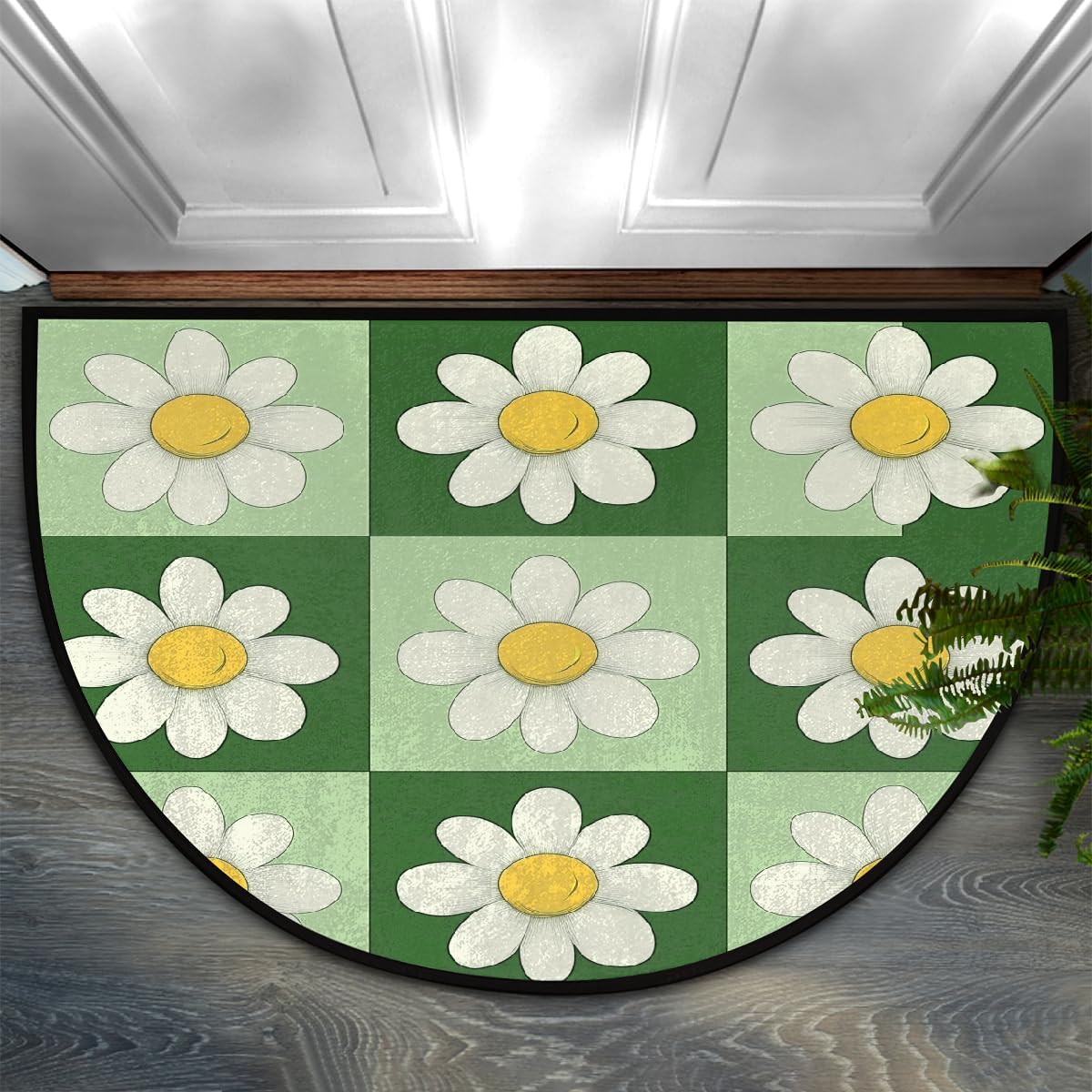 Tapis d'intérieur antidérapant demi-rond pour sécuriser la salle de bain et l'entrée