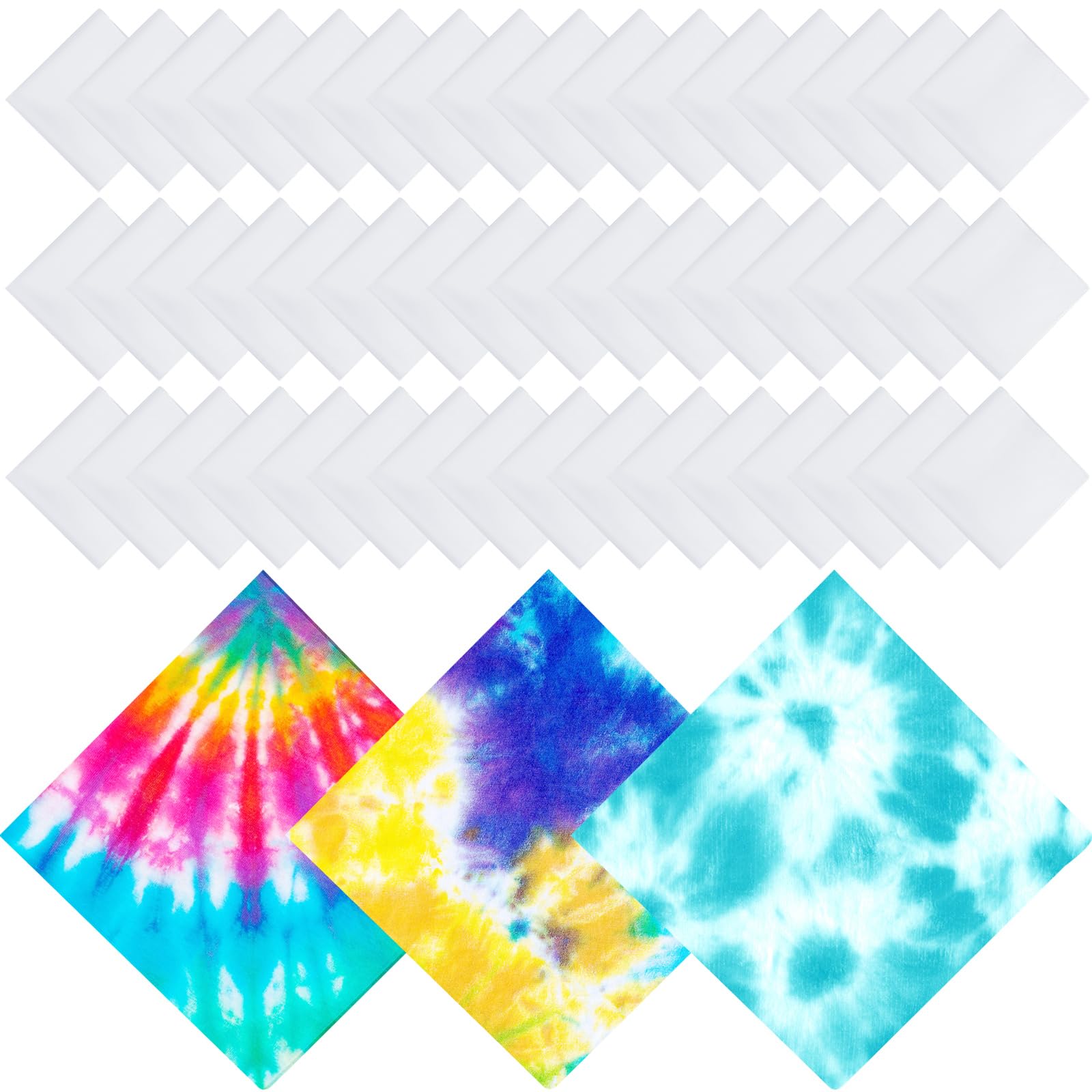 Chumia Bandana de algodón blanco para teñido anudado, pañuelos lisos en blanco, unisex, para hombres, 22 x 22 pulgadas