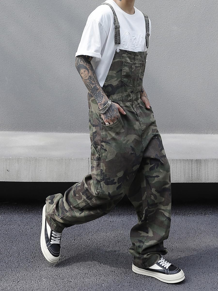 ORANDESIGNE Jeans Latzhose Herren Denim Overall Männer Sommer Streetwear Casual Verstellbare Träger Jumpsuit