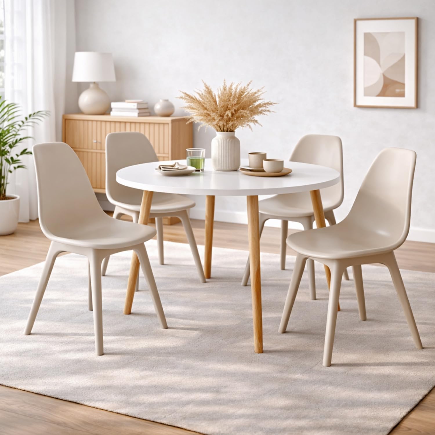 7H SEVEN HOUSE Pack 4 Sillas de Comedor Nórdicas Aroa en Polipropileno para Interior y Exterior 7house
