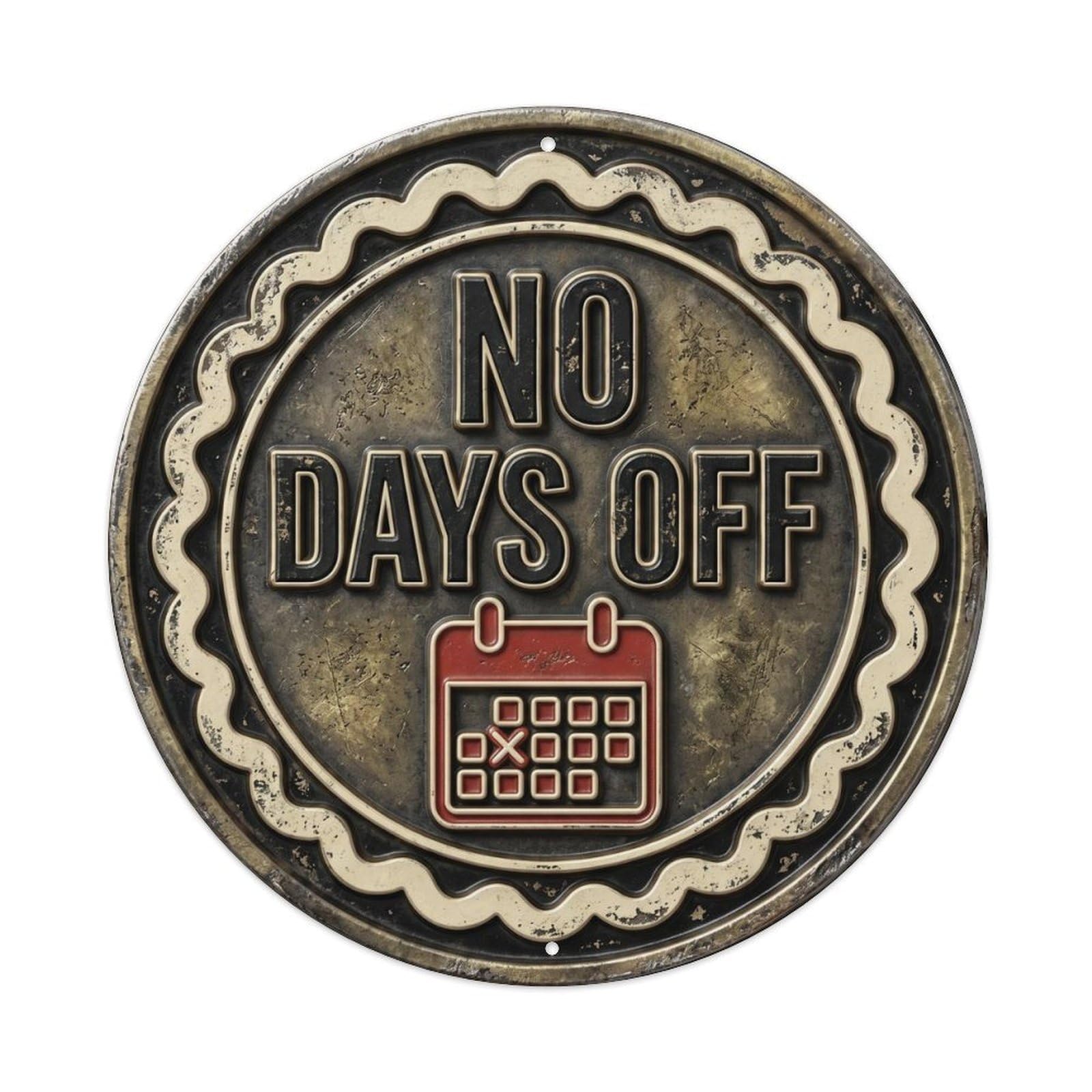 No Days Off Classic Living Display Retro Slogans Metal Tin Sign