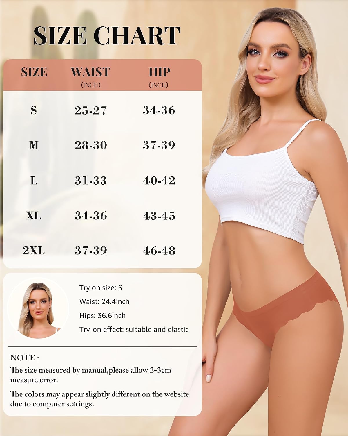 LEVAO Wavy Sides Seamless Underwear for Women No Show Bikini Ice Silk Breathable Panties 5 Pack S-XXL