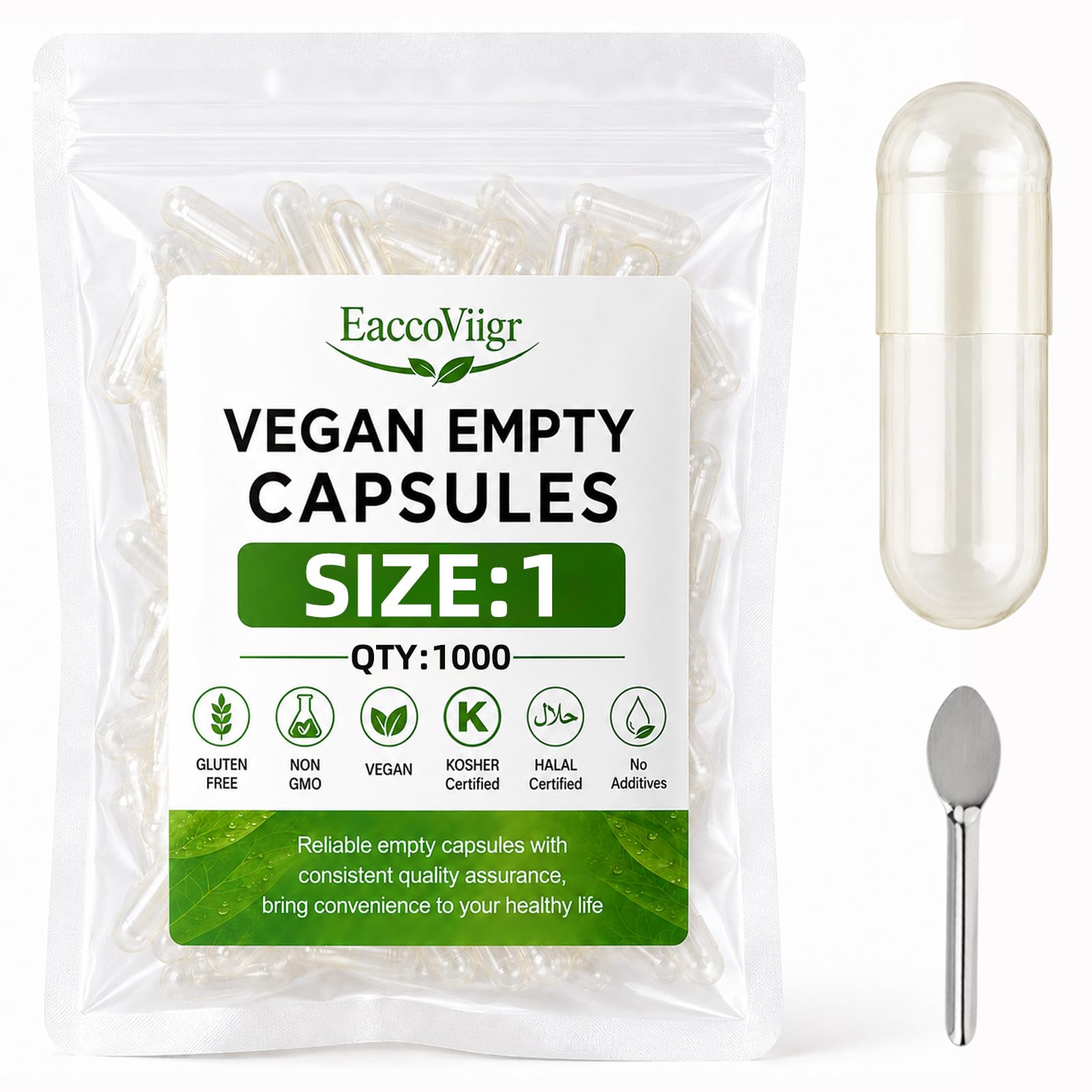 Size 000 Vegan Empty Capsules, 1000 Count Veggie Empty Pill Capsules — Amazon image 11