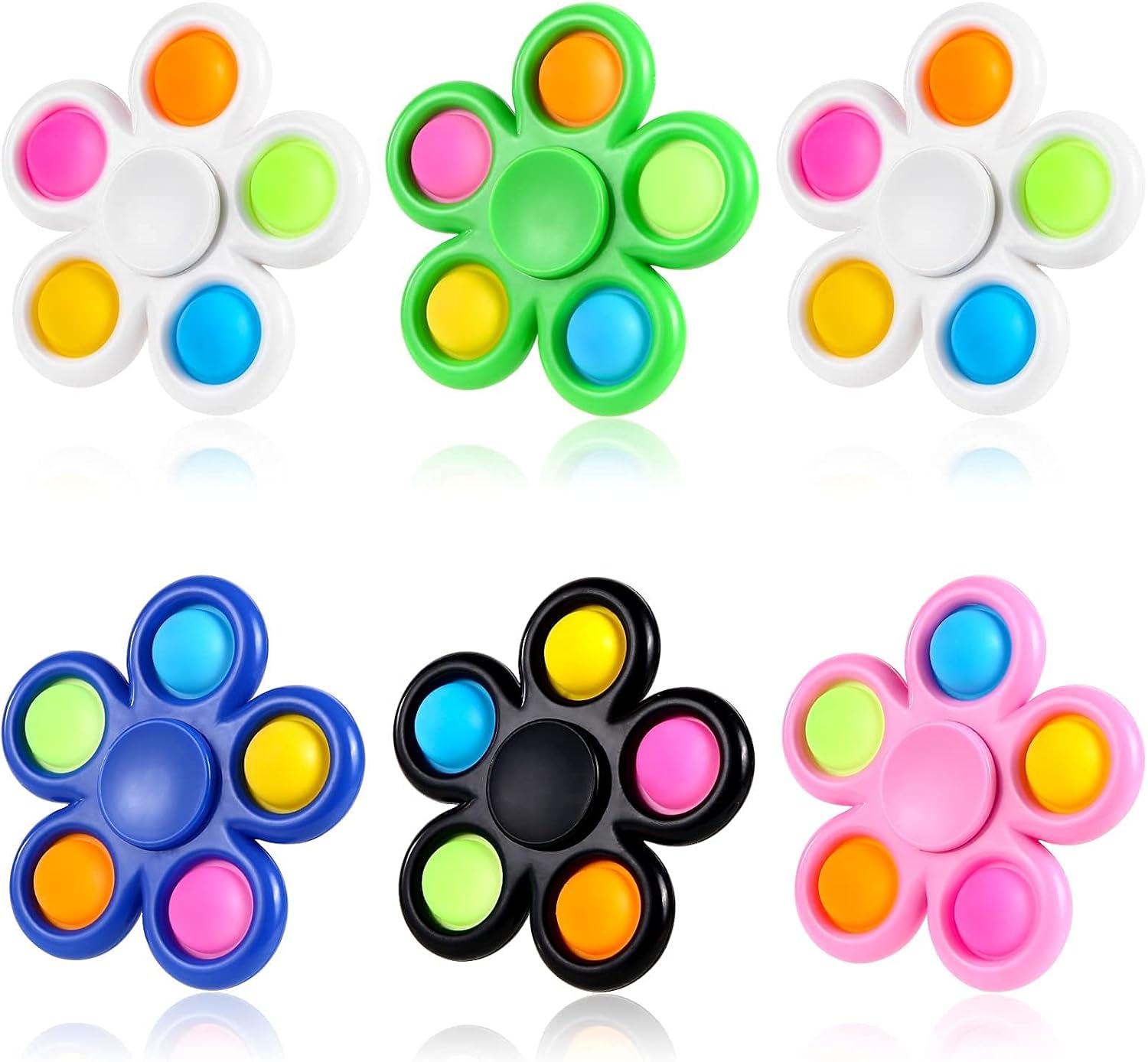 6 Pack Fidget Spinners Toys for Kids, Fidget Toys Bulk Hand Spinner for Stress Relief, Party Favors for Kids, Goodie Bag Stuffers Birthday Return Gift Classroom Prizes for Students