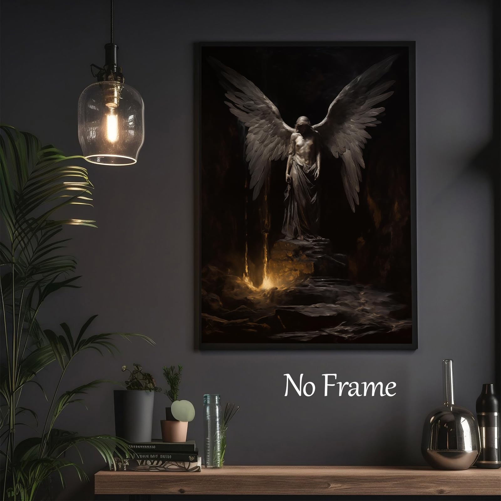 Amazon.co.jp: 抽象的な天使のキャンバスウォールアート ビンテージ
