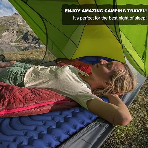 Miniatura 7 de MEETPEAK - Alfombrilla de dormir inflable de 39 pulgadas de grosor extra con almohada incorporada colchón de aire compacto ultraligero impermeable