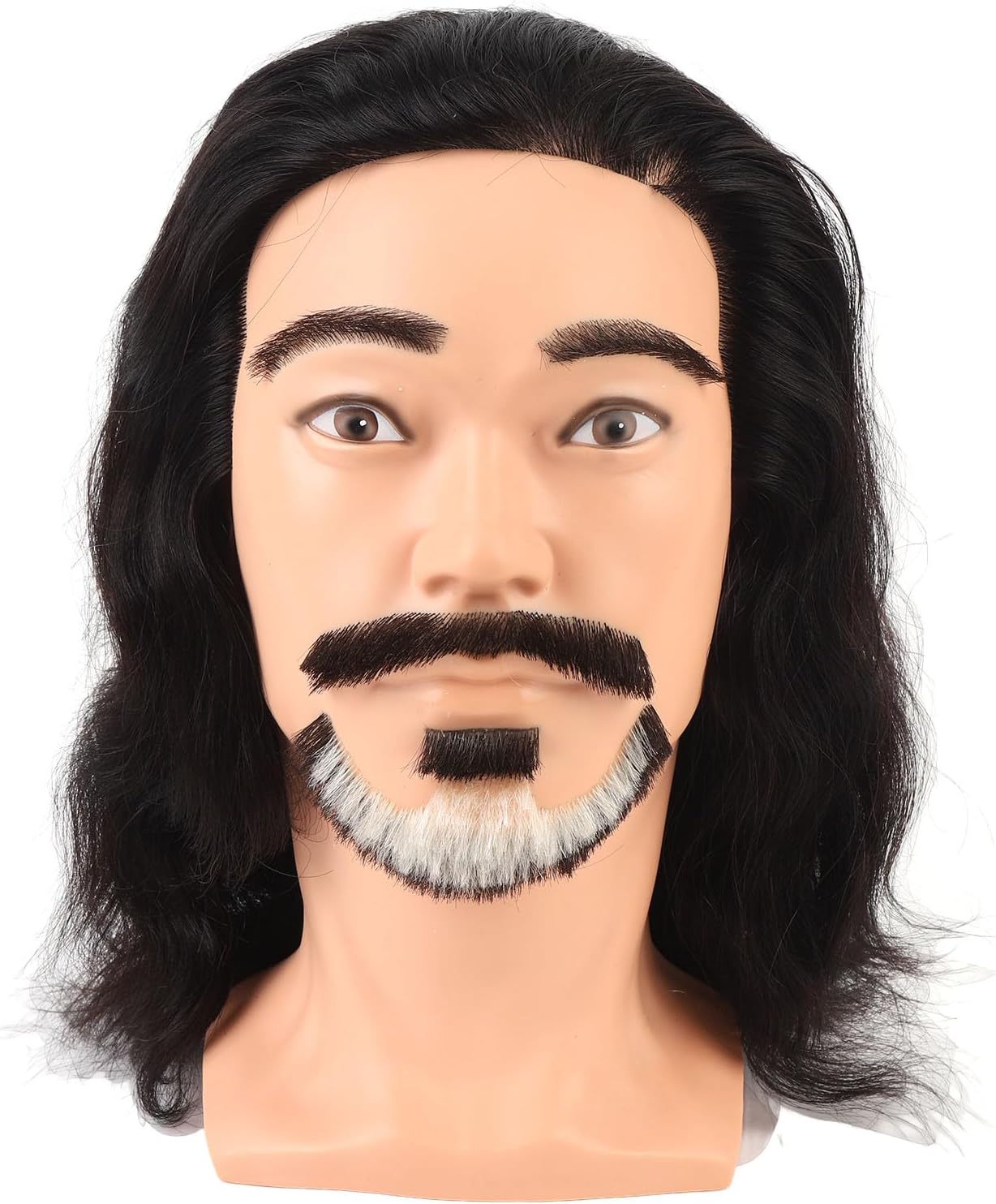 Male Mannequin Head with Beard, Barber Mannequin Head for Hair Styling, Realistic Simulation Beard Head Model with Ergonomic Design, Resin PVC Training Head for Personal and