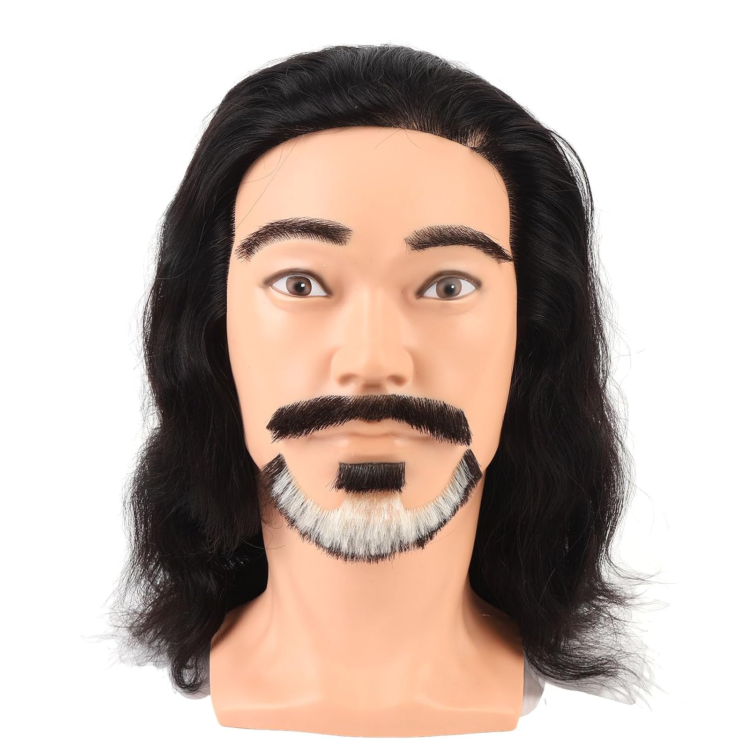 Male Mannequin Head with Beard, Barber Mannequin Head for Beard Trimming Training, Realistic Simulation Beard Head Model with Ergonomic Design for Hair Styling Practice