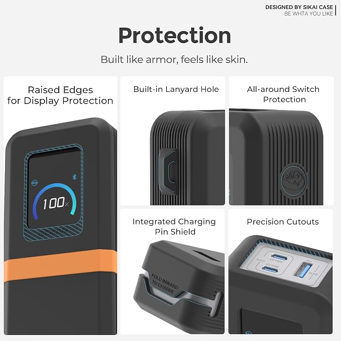 Funda de silicona para Power Bank Anker Prime 26K 300W Protección de viaje con orificio para lanyard, compacta miniatura 2