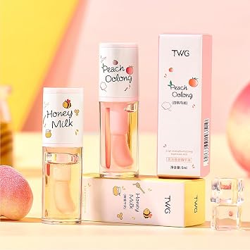 4PCS Tinted Hydrating Lip Oil Set,Clear Lip Gloss for Girls,Honey Lip Oil,Lip Gloss Flavoring Oil Long Lasting Nourishing (Clear Lip Oil, 3Pcs)