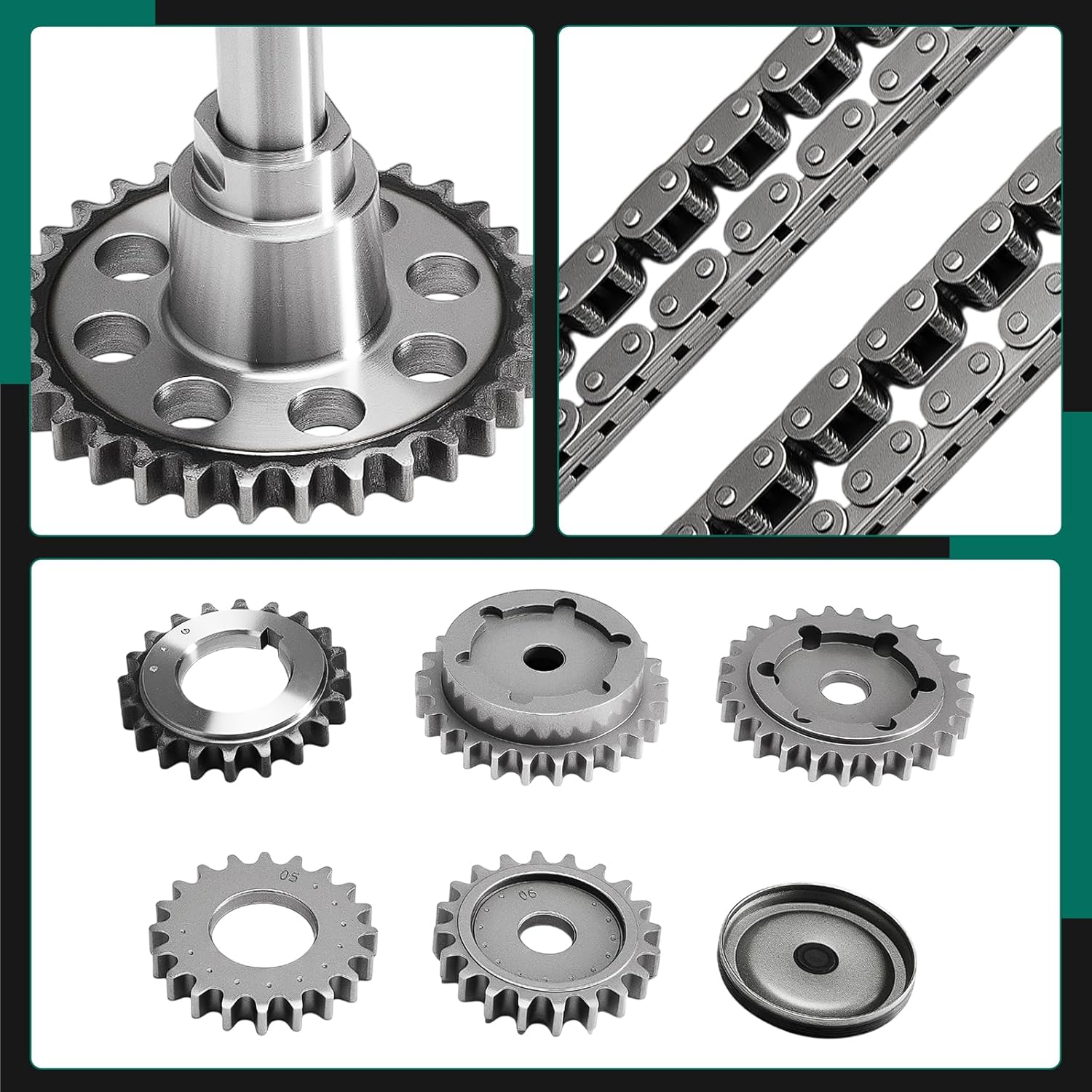 Timing Chain Kit Fit for Ford Explorer/for Mustang/for Ranger 1997-2011, for Land Rover LR3 2005-2007, for Mazda B4000 2001-2009, for Mercury Mountaineer 1998-2010 replace 9-0398SC