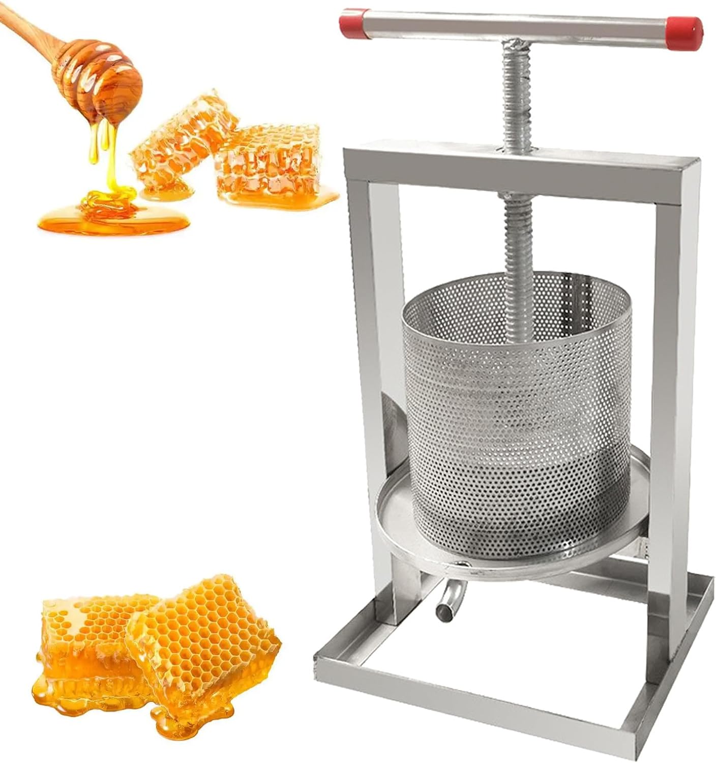 2L Honey Press Machine - Fruit & Cider Wine Maker, Juice Extractor for Natural Homemade Grape & Vinasse, Efficient Fruit Crusher & Presser, Perfect for DIY Juice Making