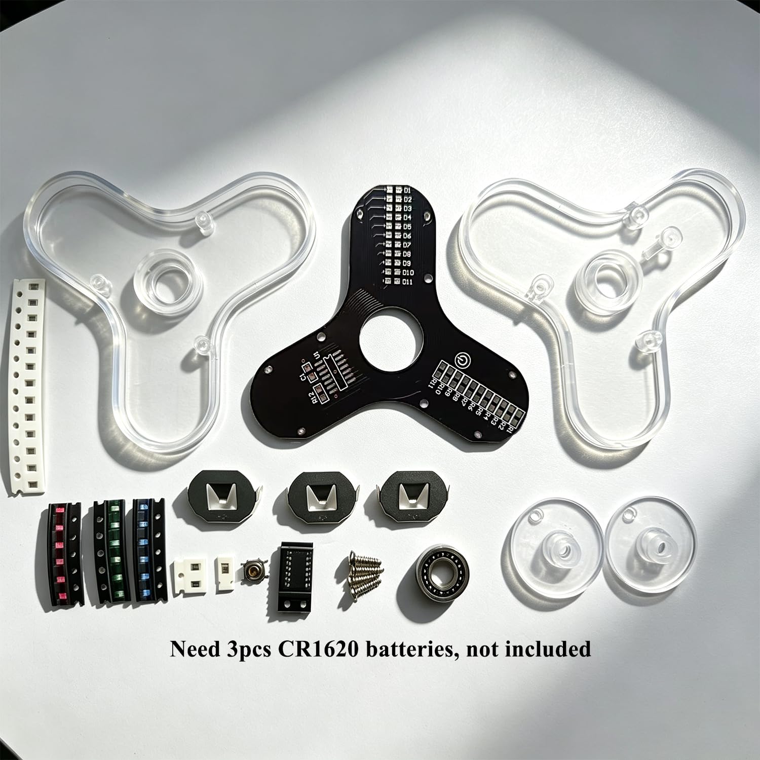 Kit de giroscopio giratorio LED de 3 hojas, kit de soldadura para proyectos electrónicos, kit de práctica de soldadura para niños y adultos ISolderStore