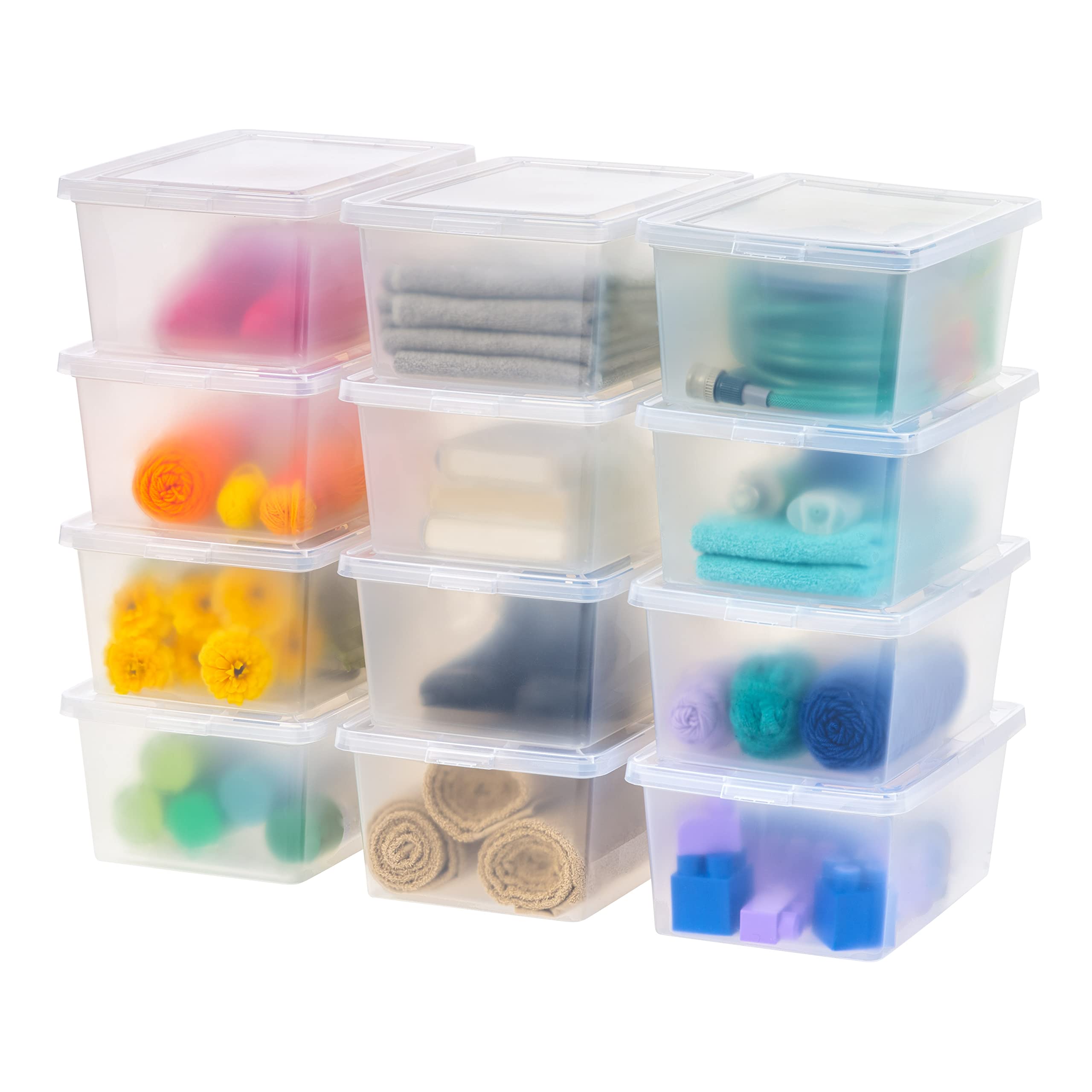IRIS USA 11-Pack Storage Bins with Lids, 17 Quart, Shoe Boxes Clear Stackable Containers Organize Shoes Closet Shelves, Classroom Organization Teacher Tools, Game Storage - BPA-Free Plastic
