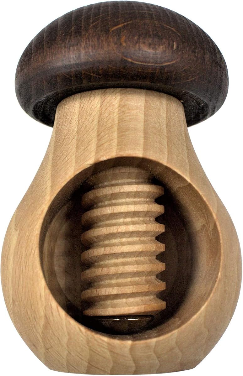 Seta de cascanueces de madera EFO, herramienta para cascanueces, mecanismo de tornillo fácil, gran regalo para Navidad y decoración del hogar en la cocina.