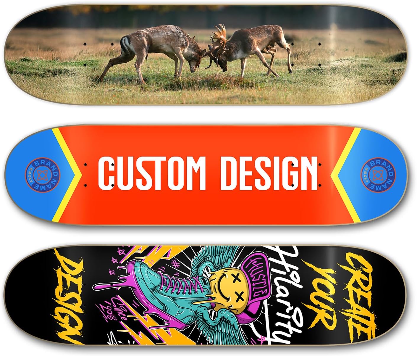 Yocaher Custom Skateboard Deck – Personalized Skateboard with Your Own Full Image | Customizable Wall Art or Skateable Deck (Size from 7.5" - 8.5")