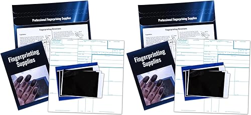 Crime Scene Kit de huellas dactilares FD-258: cinco tarjetas, tinta e instrucciones de uso (matrimonial) (paquete de 2)