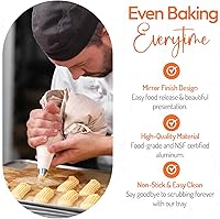 Vista 5 de Tiger Chef Full Size 18 x 26 inch Aluminum Sheet Pan Commercial Bakery Equipment Cake Pans 19 Gauge 12 Pack