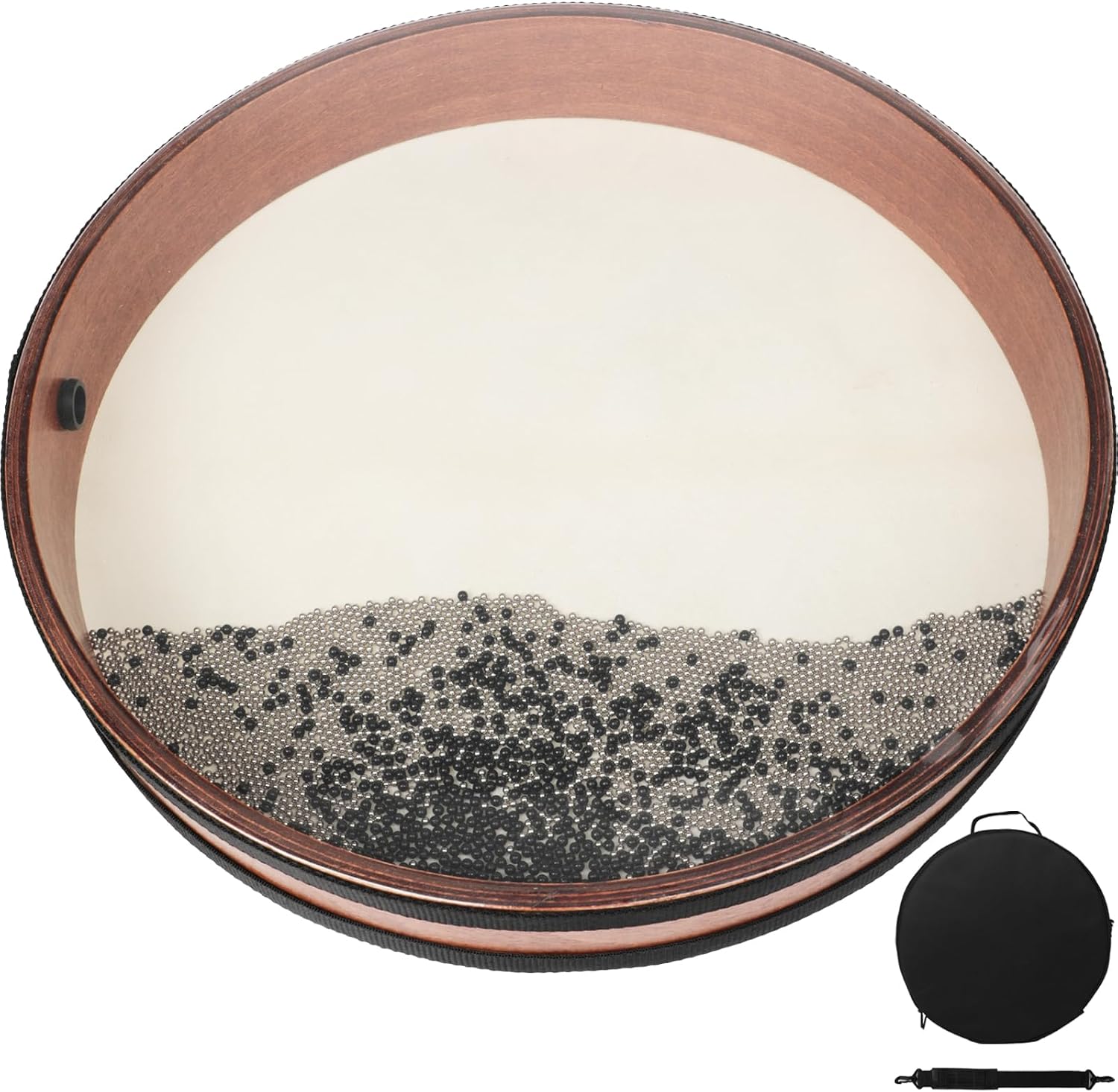 10 Inch Ocean Drum Sea Drum, With Hardwood Shell and Steel Beads- Sound Healing Instrument for Meditation, Relaxation, Yoga, Stress Relief Includes Carry Bag(10in)