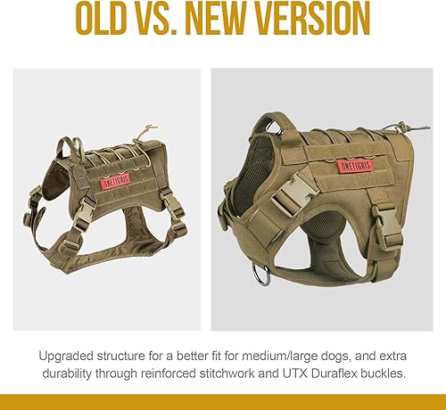Miniatura 2 de Chaleco táctico para perro con asa arnés militar para perros grandes y medianos chaleco de perro sin tirar con paneles de gancho y bucle arnés