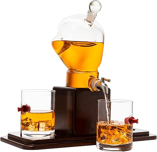 Miniatura 2 de For Liquor, Whisky, regalo para los amantes del boxeo, juego de decantadores de vino y whisky, 25.4 fl oz, 13 x 13 pulgadas + vasos de boxeo de 2 a