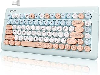 Wireless Keyboard with Customizable Emoji Keys-Blue Colorful