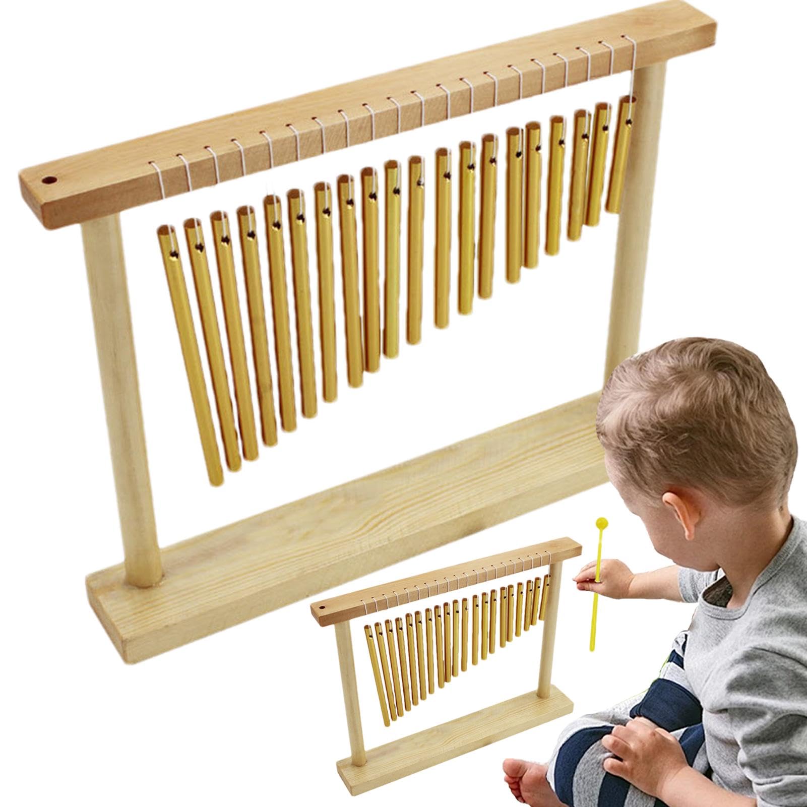 Table Top Wind Chime, Percussion Wind Chime, Music Instrument with Mallet, Single Row Bar Chimes, Kids Percussion Instrument, Indoor Wind Chime, Decorative Music Chime, Handcrafted Percussion Chimes