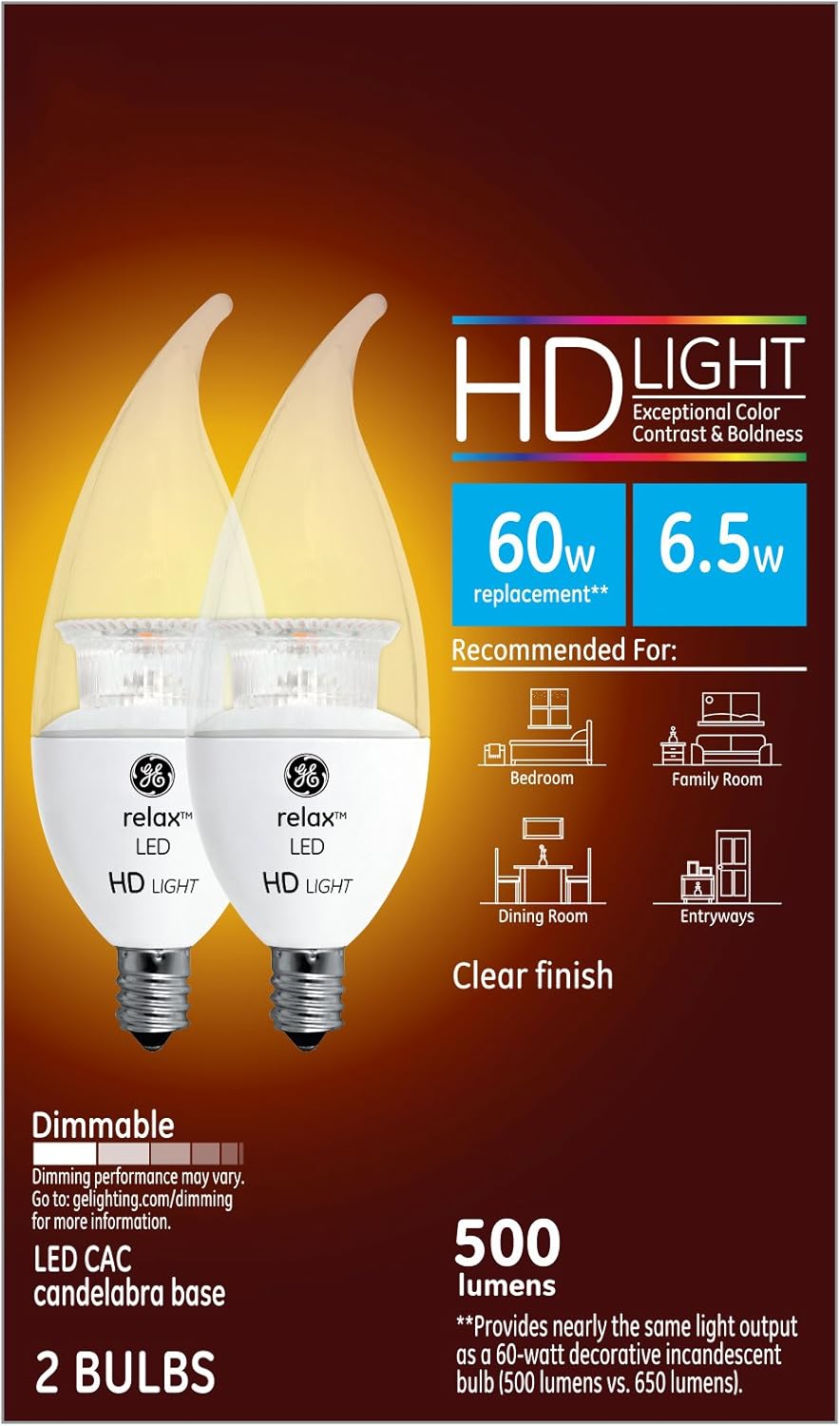 G E LIGHTING 92270 6.5W LED CAC Bulb (2 Pack)