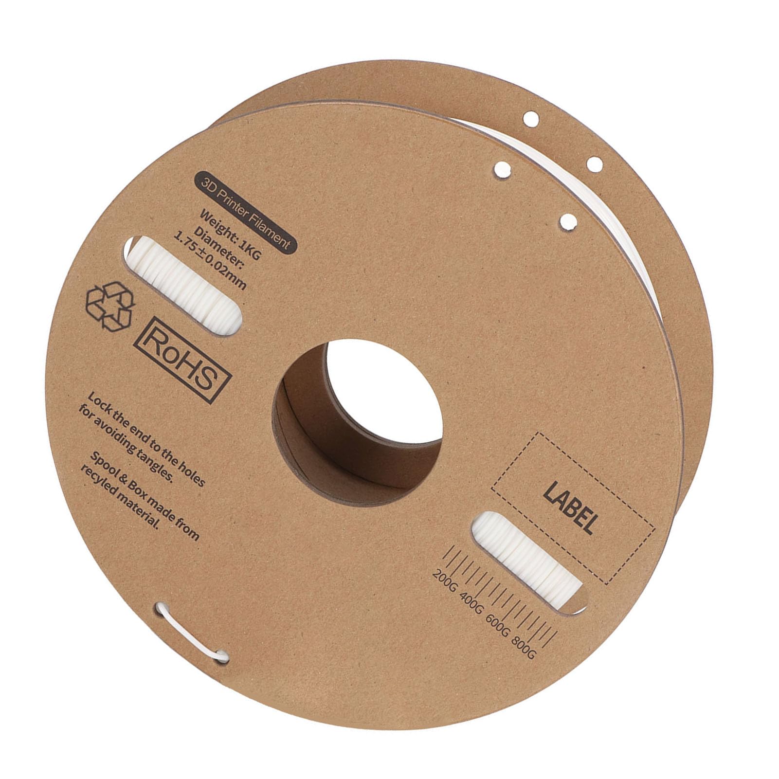 FTVOGUE Biały Filament PLA 1,75 Mm Filament do Szybkiego Druku, Szpula 1 Kg